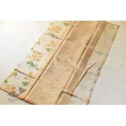 Manjula ~ Handloom Yellow Flowers Printed Chanderi Saree