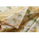 Handloom Yellow Flowers Printed Chanderi Saree