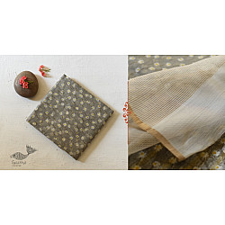 Manjula ~ Handloom Flower Printed Grey Chanderi Saree - color based 8
