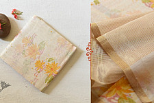 Manjula ~ Handloom Printed Chanderi Saree - Lotus Motif