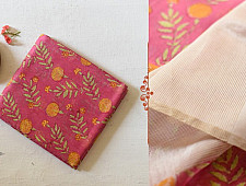Manjula ~ Handloom Printed Chanderi Saree - Rani Pink