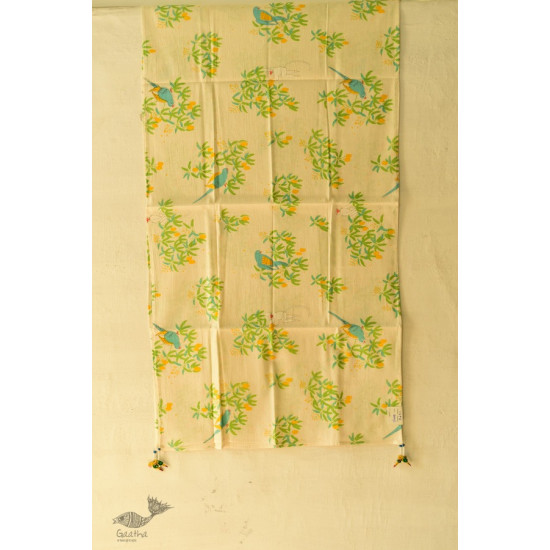 shop Printed Cotton Stole Parrot Bird Motif