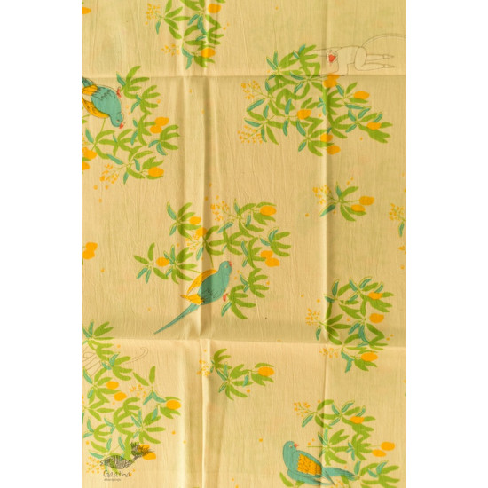 shop Printed Cotton Stole Parrot Bird Motif