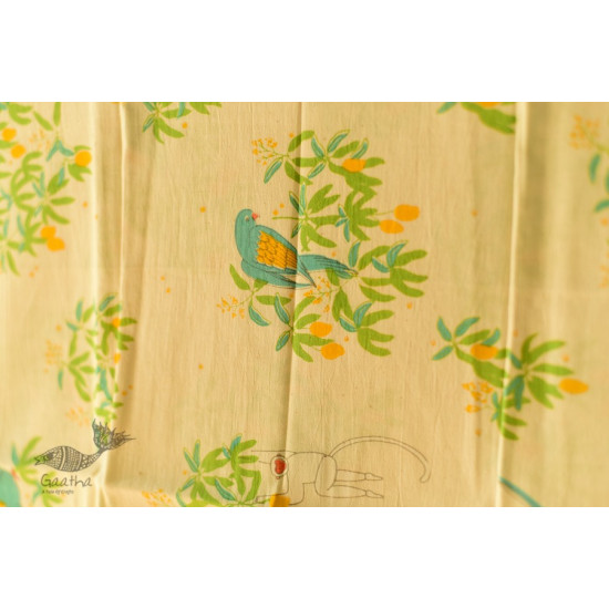 shop Printed Cotton Stole Parrot Bird Motif