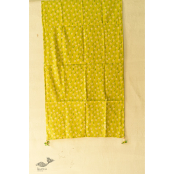 Nisarg . निसर्ग ✮ Hand Block Printed Cotton Stole - Parrot Green