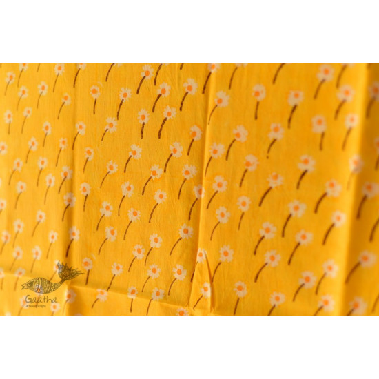 shop Hand Block Printed Yellow Stole