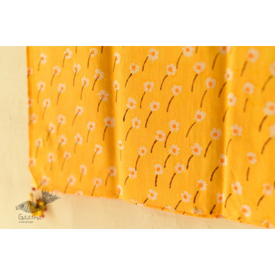 shop Hand Block Printed Yellow Stole