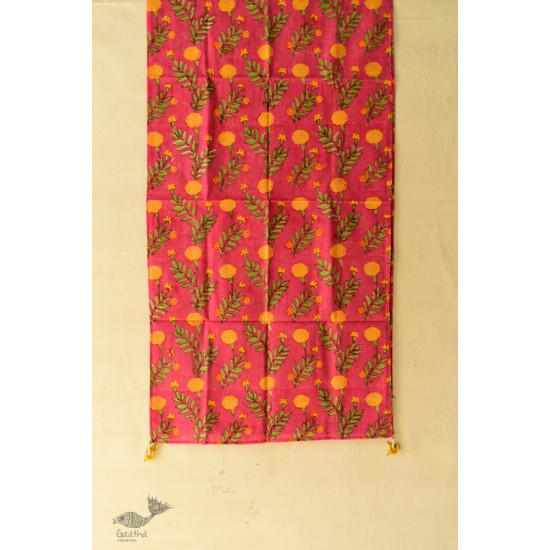 shop Hand Block Printed Cotton Rani Pink Stole