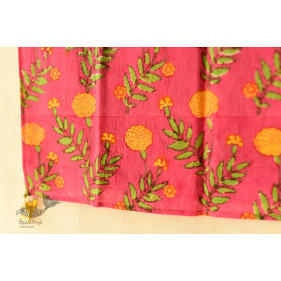 shop Hand Block Printed Cotton Rani Pink Stole