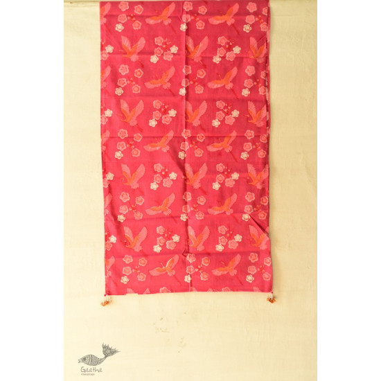 shop Hand Block Printed Cotton Dark Pink Stole