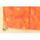 shop Hand Block Printed Cotton Orange Stole