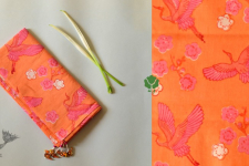 Nisarg . निसर्ग ✮ Hand Block Printed Cotton Orange Stole