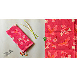 Nisarg . निसर्ग ✮ Hand Block Printed Cotton Stole - Dark Pink