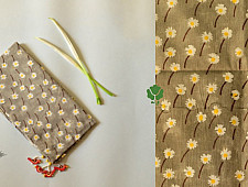 Nisarg . निसर्ग ✮ Hand Block Printed Cotton Stole - Grey