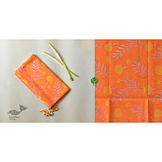 Nisarg . निसर्ग ✮ Hand Block Printed Cotton Stole - Orange