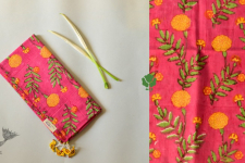 Nisarg . निसर्ग ✮ Hand Block Printed Cotton Stole - Rani Pink