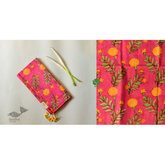 shop Hand Block Printed Cotton Rani Pink Stole