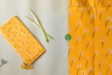 Nisarg . निसर्ग ✮ Hand Block Printed Cotton Stole - Yellow