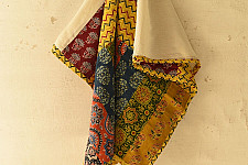 Ajrakh Applique - Embroidered and Patchwork Cotton Dupatta (Two Options)