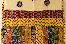 Ajrakh Applique - Embroidered and Patchwork Cotton Dupatta (Two Options)