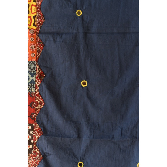 Ajrakh Applique - Mirrow Work Cotton Dupatta