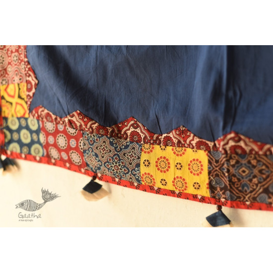 Ajrakh Applique - Mirrow Work Cotton Dupatta