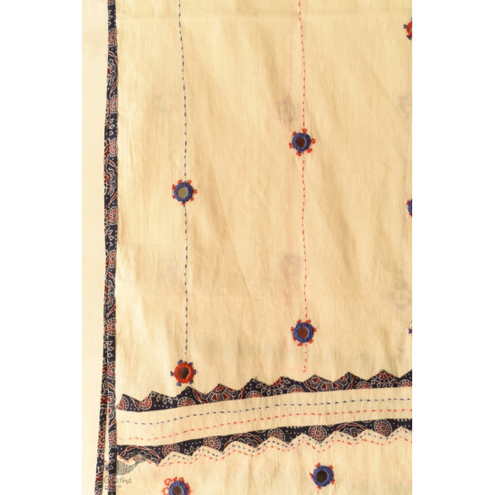 Cotton Ajrakh Applique dupatta