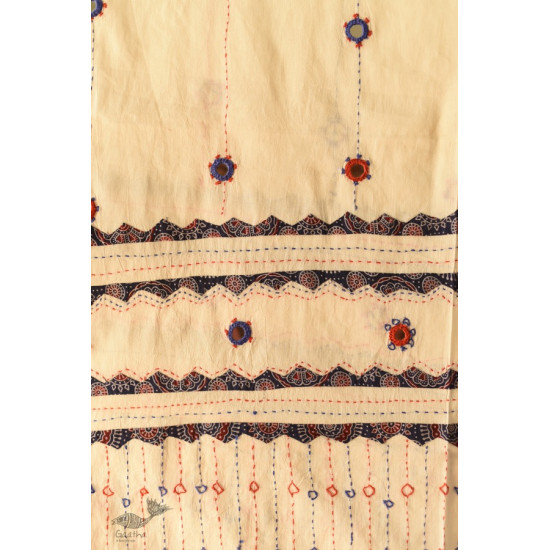 Cotton Ajrakh Applique dupatta