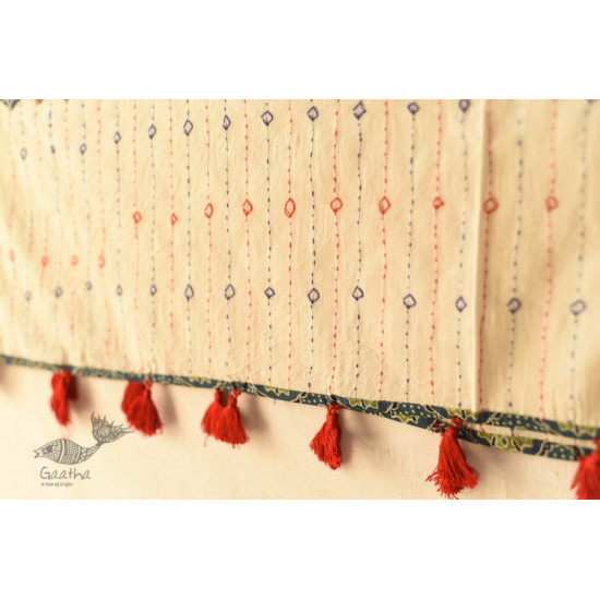 shop Ajrakh Patch Work - Cotton Dupatta With Mirror Work