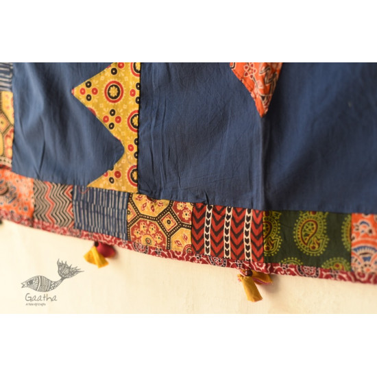 Cotton Ajrakh Applique dupatta