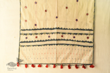 Ajrakh Patch Work - Cotton Dupatta With Mirror Work