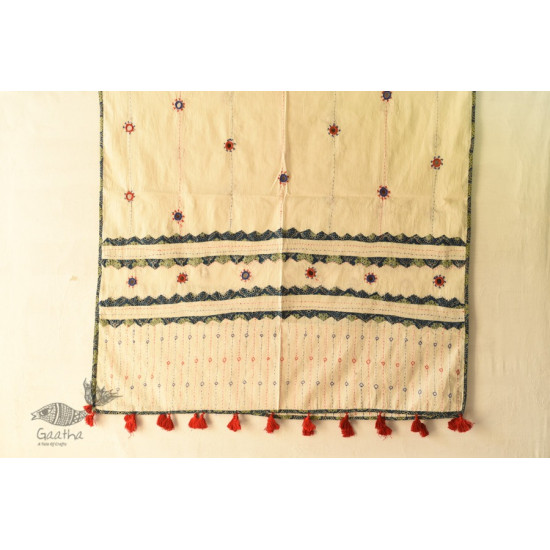 shop Ajrakh Patch Work - Cotton Dupatta With Mirror Work