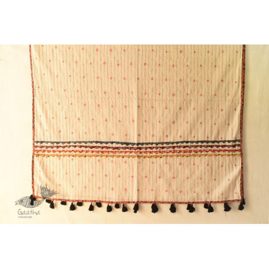 shop Ajrakh Applique & Kantha stitch Cotton Dupatta