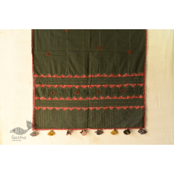 Embroidery & Patch Work - Cotton Dupatta ~ Green