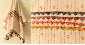 shop Ajrakh Applique & Kantha Embroidered White Dupatta with Yellow Border