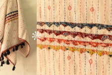 Ajrakh Applique & Kantha Stitch Cotton Dupatta