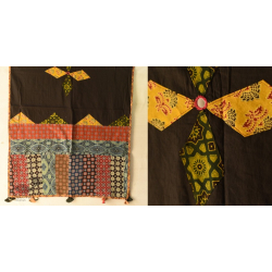 Applique & Embroidered Cotton Black Dupatta