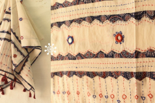 Applique & Embroidered Cotton Dupatta ~ M