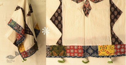 Embroidery & Patch Work - Cotton Dupatta ~ Off White