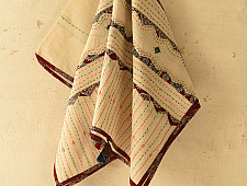 Ajrakh Applique - Embroidered Cotton Dupatta (Two Options)