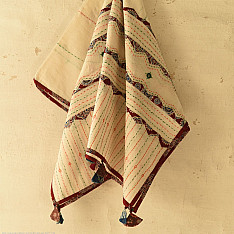 Ajrakh Applique - Embroidered Cotton Dupatta (Two Options)