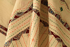 Ajrakh Applique - Embroidered Cotton Dupatta (Two Options)
