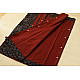 Buy Ajrakh Patchwork & Embroidered Cotton Saree - Maroon & Blue