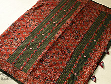 Ajrakh Applique / Patchwork Cotton Saree