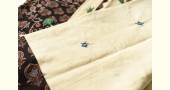 Cotton Ajrakh Applique Saree - Off White