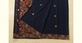 Buy Ajrakh Applique / Patchwork Cotton Saree