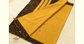 Cotton Ajrakh Applique Saree - Yellow & Green