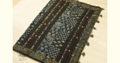 Buy Ajrakh Patchwork & Embroidered Cotton Black Saree