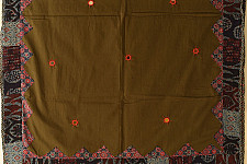 Ajrakh Applique - Embroidered Cotton Dupatta (Two Options) - Brown