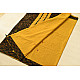 Cotton Ajrakh Applique Saree - Yellow & Green